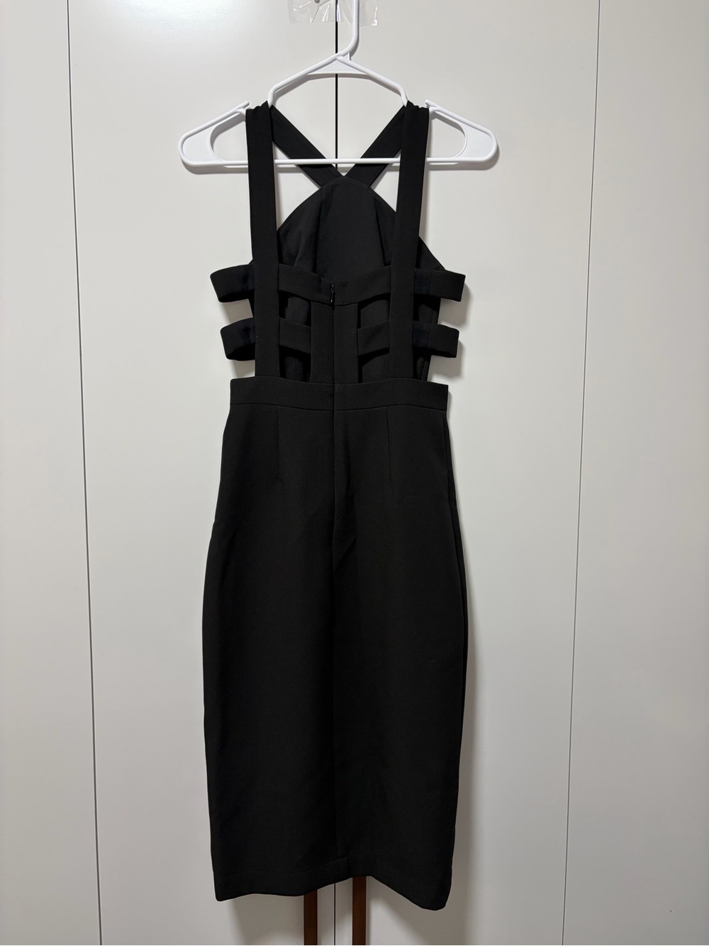 BCBGMaxAzria Black Strappy Cutout Midi Dress - Picture 2 of 3